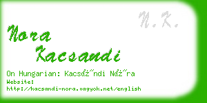 nora kacsandi business card